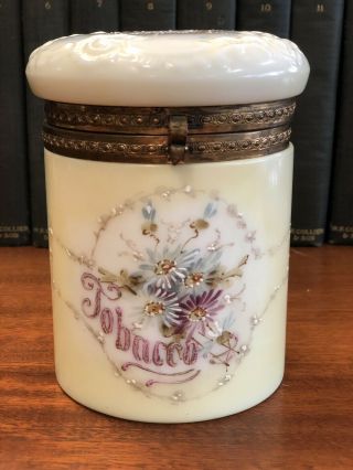 Antique Signed Wave Crest Tobacco Humidor / Jar Complete With Insert 2
