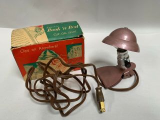 Vtg Modern Eames Era Vuette Book N Bed Clip On Reading Task Lamp (a5)