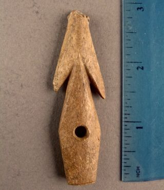 500 - 5000,  yrs Artifact Inuit Eskimo Native Caribou Bone HARPOON SPEAR POINT 14 2