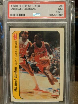 1986 Michael Jordan Rookie Card Psa 7 (st) Rookie Sticker