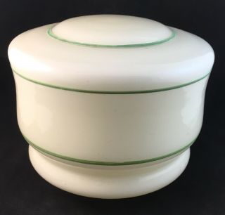 Cream With Green Trim Art Deco Glass Stepped Light Shade - Suit Diana Lamp