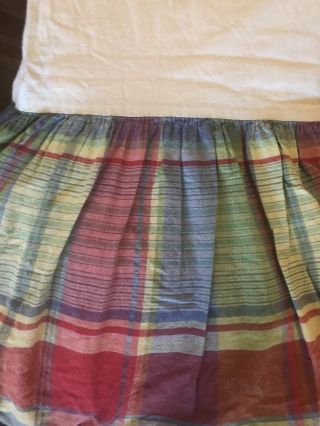 Vintage Ralph Lauren Madras Plaid Full Bed Skirt Gathered 13 " Drop Rare