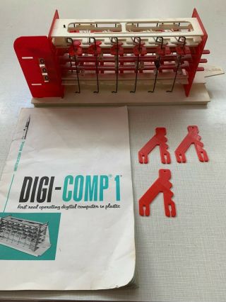 1963 Digi - Comp 1 Operating Mechanical Plastic Binary Digital Computer Esr Inc.