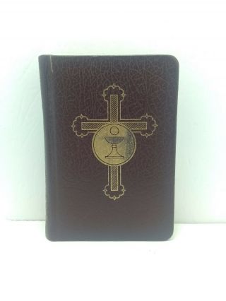 The Catholic Missal 1955 Illustrated Burgundy Leatherette Good Cond -