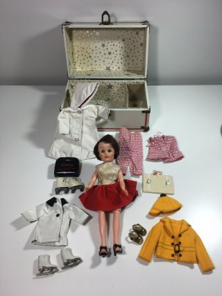 Vintage Circle P 10 1/2 " Doll - Late 1950s / Early 1960s With Clothes/wardrobe