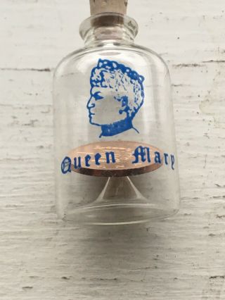 Vintage Queen Mary Penny In A Bottle
