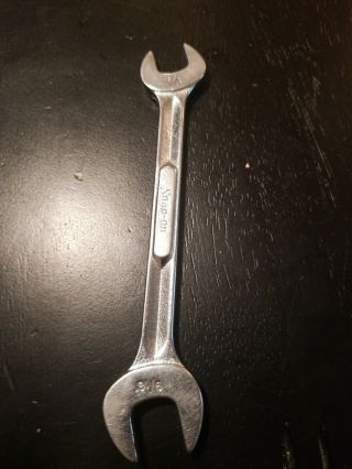 Vintage Snap On 1/2 " - 9/16 " Vs 1618 Open End Wrench Usa.