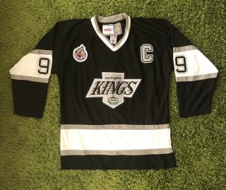 Wayne Gretzky Vtg Ccm Los Angeles Kings Stanley Cup Fight Strap Jersey 48 Rare