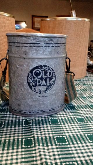 Vintage Old Pal Galvanized Wading Minnow Bait Bucket Fantastic