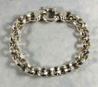 Vintage Chunky Sterling Silver Chain Link Bracelet 29 Grams 7.  5” Long
