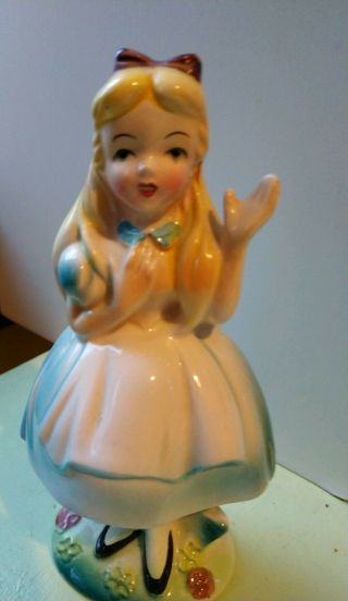Vintage Wales Walt Disney Productions 1960 Alice In Wonderland Porcelain Figure