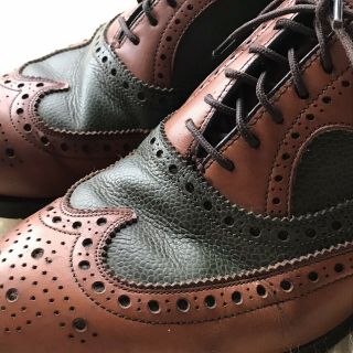 Vintage Footjoy Classics Golf Shoes Wingtip Mens Size 8 D Brown Green Leather