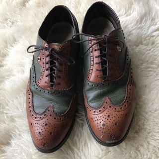 Vintage Footjoy Classics Golf Shoes Wingtip Mens Size 8 D Brown Green Leather 2