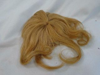 Antique Bisque Doll Wig Human Hair Small Size Blonde