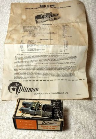 Vintage Pittman DC 196B 8 D.  C.  Volt Slot Car Motor NOS 2