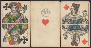 Antique Vd Osten Berliner Bild Playing Cards C.  1869 Germany 16/32