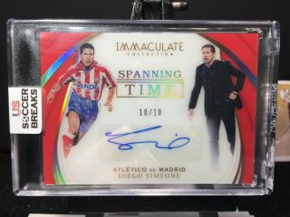 2018 - 19 Immaculate Soccer Diego Simeone Spanning Time Autograph 10/10 Auto