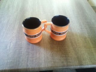Harley Davidson Mug Coffee Cup Orange/black W/embossed Lettering
