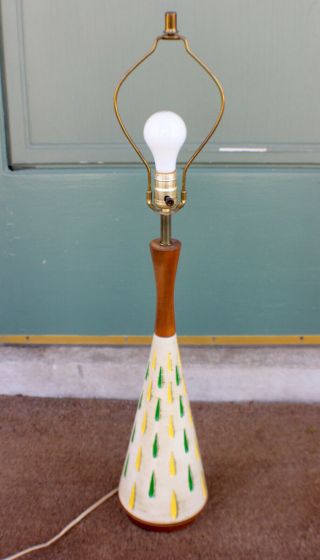 Fabulous Mid Century Danish Modern Teak Faip Table Lamp C.  1960 