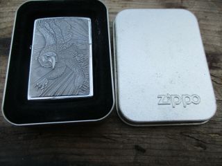 Vintage Zippo Xii Usa Chrome Eagle Cigarette Lighter