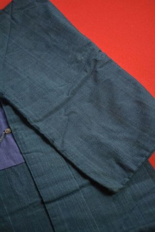 BR13/770 Vintage Japanese Kimono Cotton Antique Boro HAORI Indigo Blue SHIMA 3