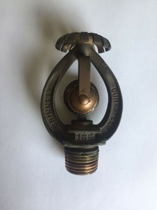Grinnell,  Fire Sprinkler Head,  Upright,  1/2 " Npt Brass,  165f,  Vintage 1942