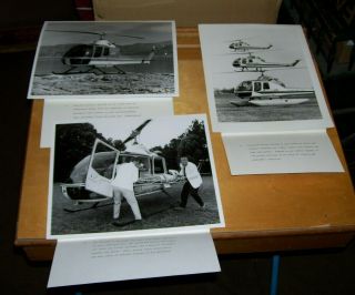 Fairchild Hillier Fh - 1100 Helicopter Press Photographs (3) Inc Police