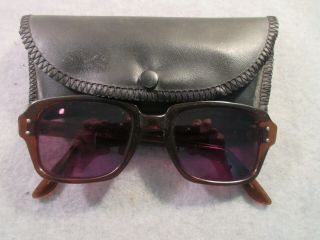 Vietnam Vintage Rx Sunglasses Brown Frame Uss 4 1/2 - 53/4 Prescription Lens