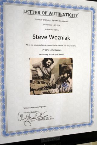 Woz signed Picture of Woz & Jobs w/Apple II Framed 8 X 10 (Will Ship WorldWide) 2