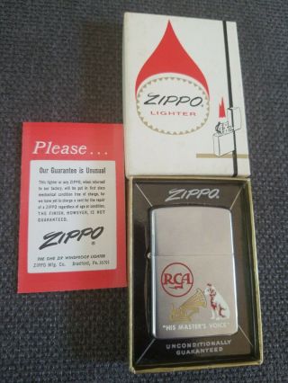 Vintage 1966 Rca Victor Zippo Lighter W/original Box