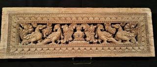 Antique Hand Carved Wood Door Lintel From India - Wm0118