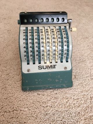 Perfectly Vintage Sumit Adding Machine Mechanical Calculator