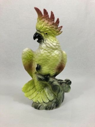 Vintage Ceramic Cockatoo Planter Tropical Tiki Parrot Retro Maddux Of California
