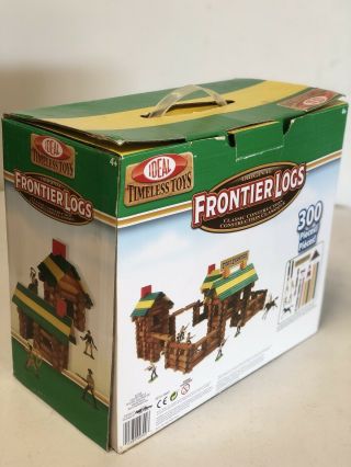 Ideal Frontier Logs 300 Piece Classic Wood Construction Set With Action Figures