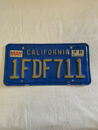 California 1991 License Plate 1fdf711