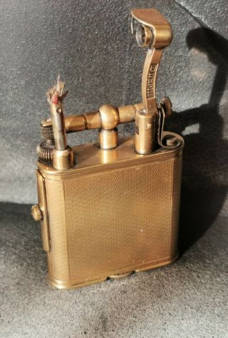 Vintage Gold Colour Dunhill Pipe Petrol Lighter