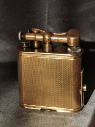 Vintage Gold Colour Dunhill Pipe Petrol Lighter 2