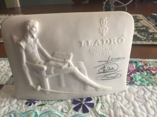 Lladro Collectors Society White Plaque Don Quixote Signed Vintage 1985