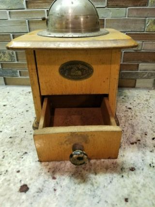 Vintage German Zassenhaus Wooden Coffee Grinder Hand Crank 3