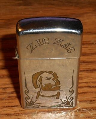 1969 Zippo Slim Vietnam Zig Zag Rolling Paper Cannabis Sativa Lighter/very Rare