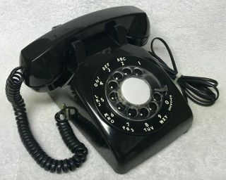 Vintage 1960s Western Electric C/d 500 2 - 60 Black Rotary Desk Telephone