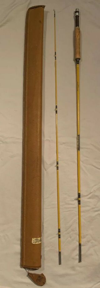 Vintage South Bend Tackle Co.  Fly Rod Goldenrod 33076 2 Piece 7’6” With Case