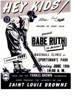 Babe Ruth York Yankees 8x10 Photo Poster Sportman 