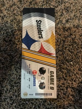 2017 Pittsburgh Steelers Vs England Patriots Ticket Stub 12/17