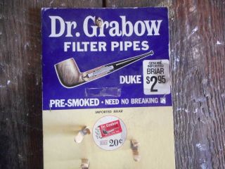 Vintage Dr.  Grabow Duke Filter Smoking Pipes Cardboard Sign Display