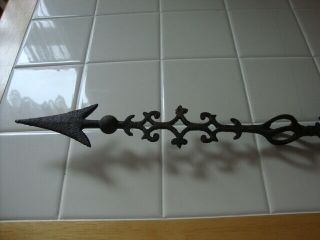 Vintage Cast Iron Lightning Rod Arrow With Red Glass 2