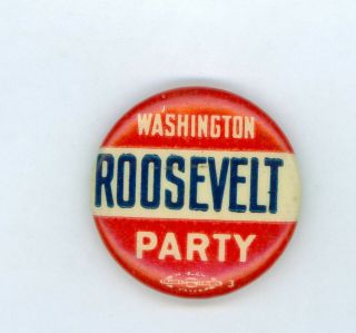 1912 Vintage President Theodore Roosevelt Political Campaign Pinback Button Wash