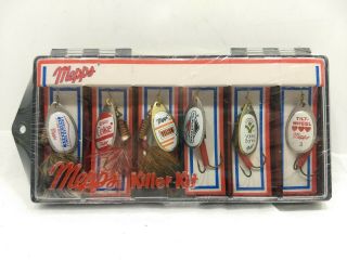 Vintage Mepps Killer Kit Ad Fishing Lures; Coke,  Briggs Stranton,  Yellow