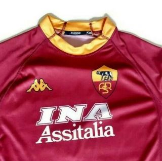 Kappa As Roma Football Mens Size Xl Home Ina Assatilia Vgc Shirt Jersey Red