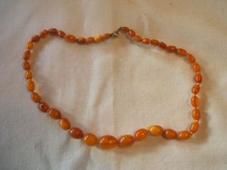Vintage Art Deco Old Butterscotch Amber Bead Necklace